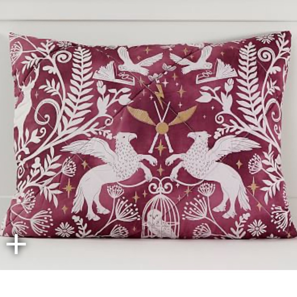 SOLD!! Pottery Barn Teen Harry Potter Damask Sham x 2. Gently used